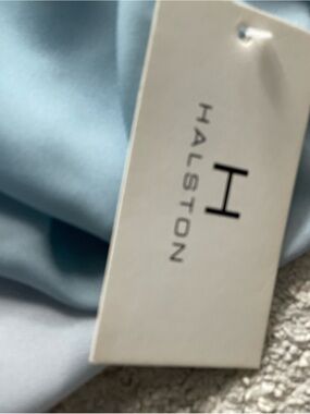 Halston Heritage Pale Blue Satin summer dress
